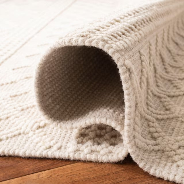 9 x 12 Wool Ivory Indoor Abstract Area Rug