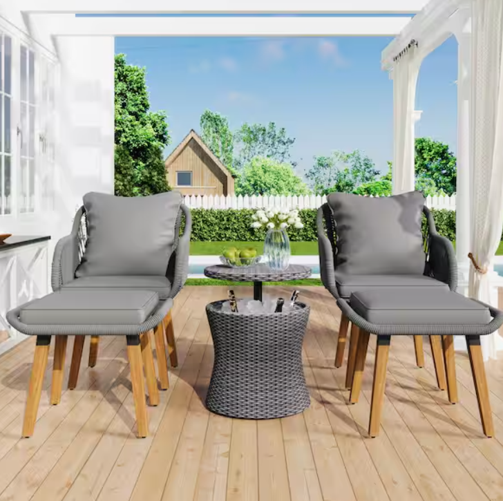5 Piece Wooden Outdoor Furniture Set