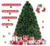 Pre-Lit Fiber Optic Artificial PVC Christmas Tree with Metal Stand Holiday