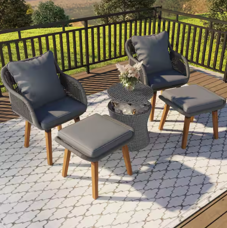 5 Piece Wooden Outdoor Furniture Set