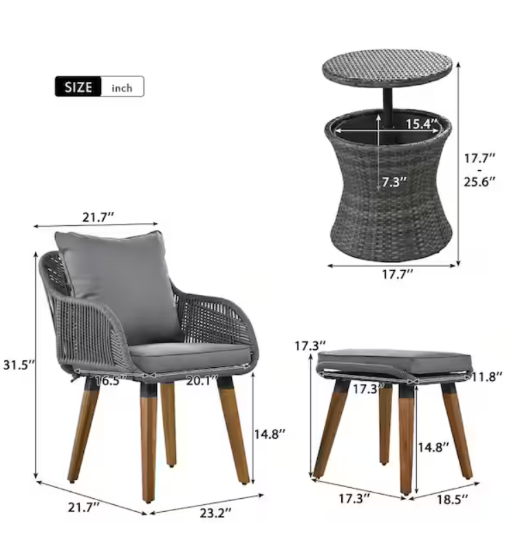 5 Piece Wooden Outdoor Furniture Set
