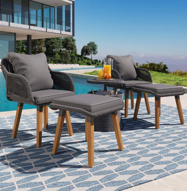 5 Piece Wooden Outdoor Furniture Set