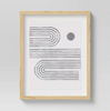 (Set of 2) Curve Lines Framed Under Glass Black