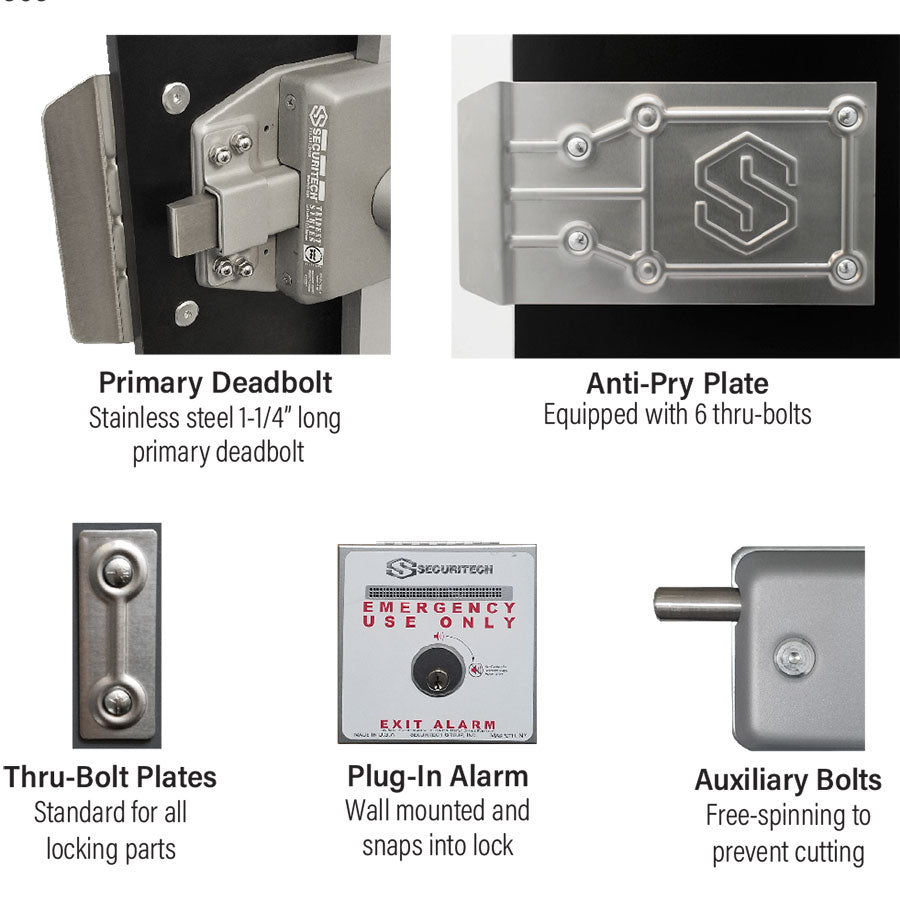 TridentMD Dispensary Five-Point Exit Lock for Single Door Applications