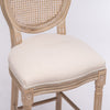 Wooden Barstools, Rattan Back Upholstered Seating Accent Chairs, French Country Style Bar Chairs Set for 2 - Cream