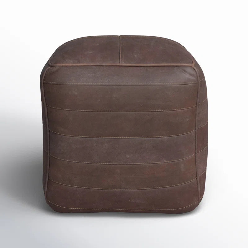 Shari Leather Pouf SHOWROOM ONLY ITEM
