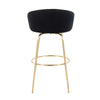 Battista Fixed-Height Gold Bar Stool with Round Gold Footrest (Set of 2) - 2 BOXES