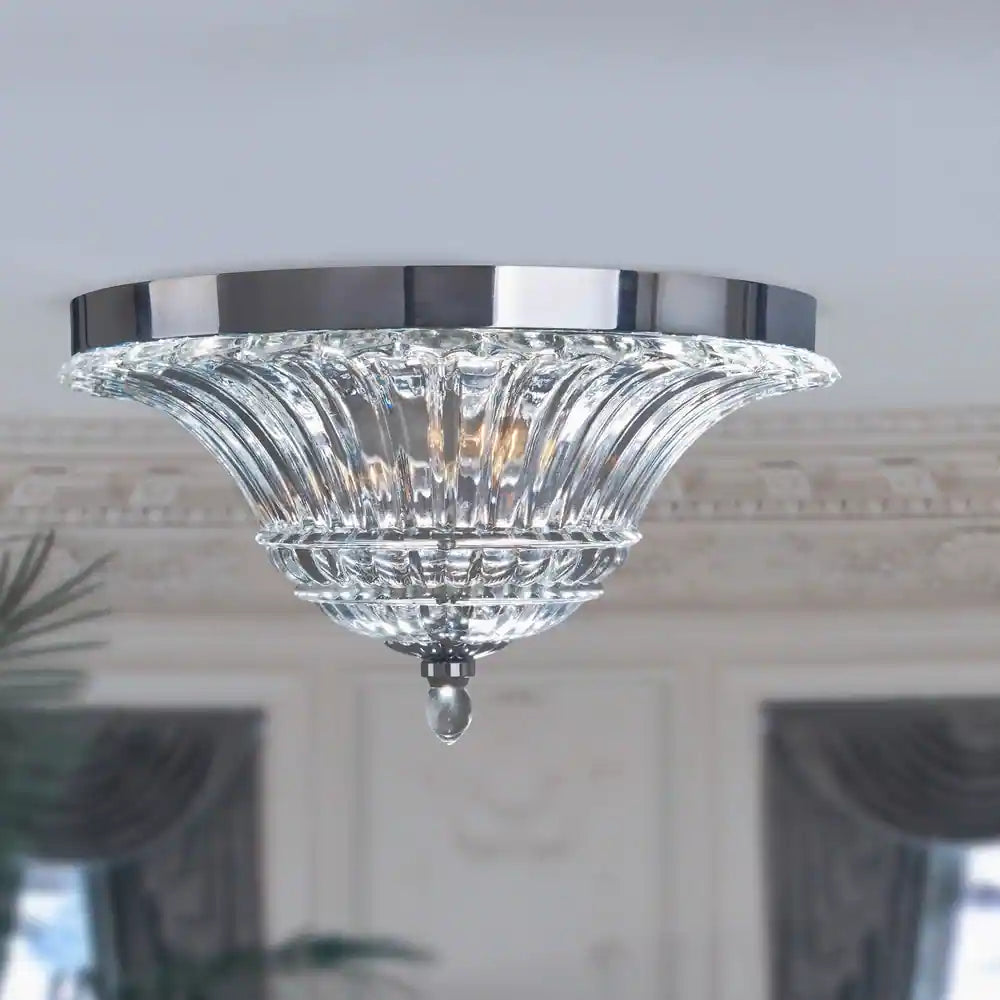 Bergman Glam 2-light Clear Glass Chrome Ceiling Light