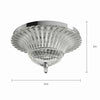 Bergman Glam 2-light Clear Glass Chrome Ceiling Light