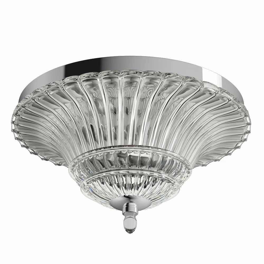 Bergman Glam 2-light Clear Glass Chrome Ceiling Light