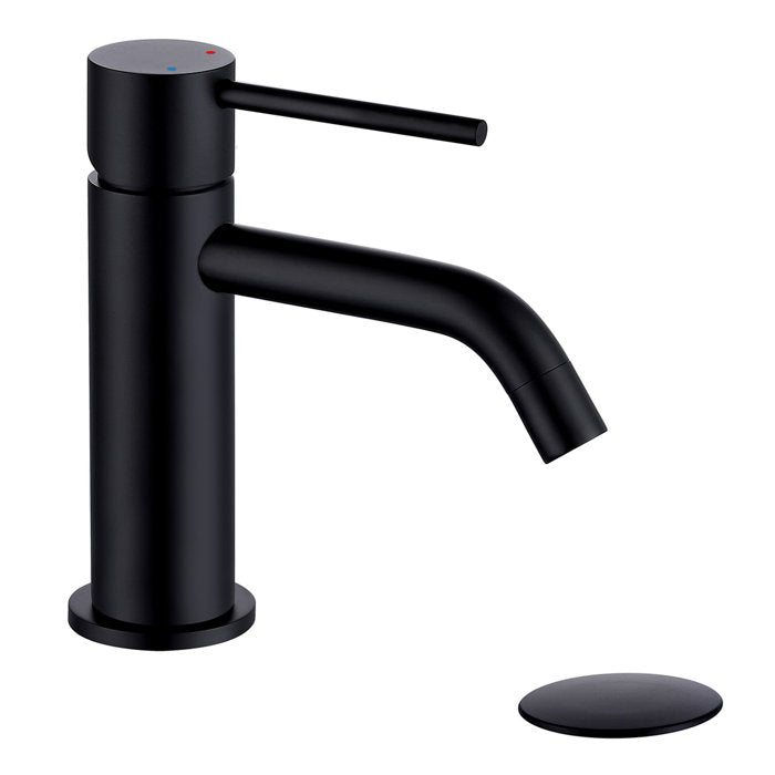 Black Single Hole Faucet Single Hole Faucet Single-handle Bathroom Faucet with Drain Assembly