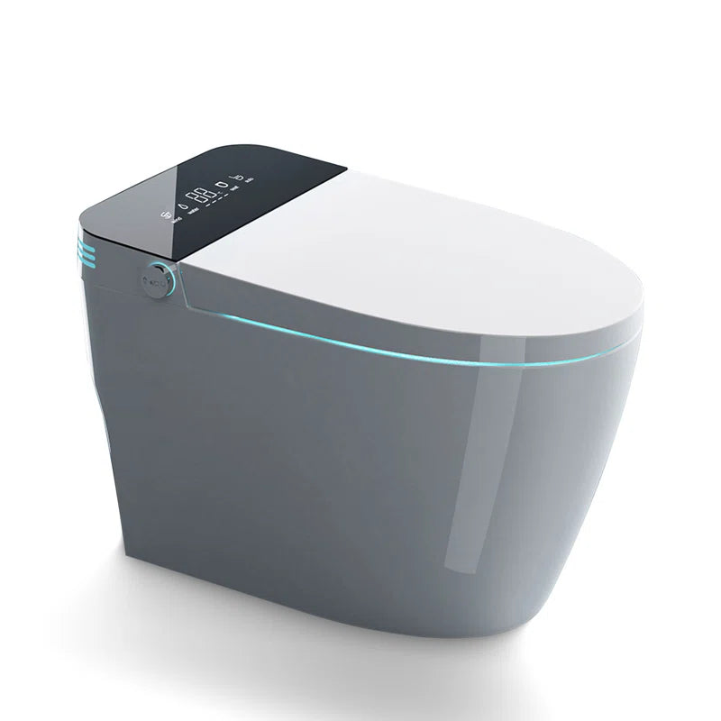 Smart Bidet Toilet Tankless With Auto Open & Close, Heated Seat, Warm Wash, Dryer, Advanced Remote Control