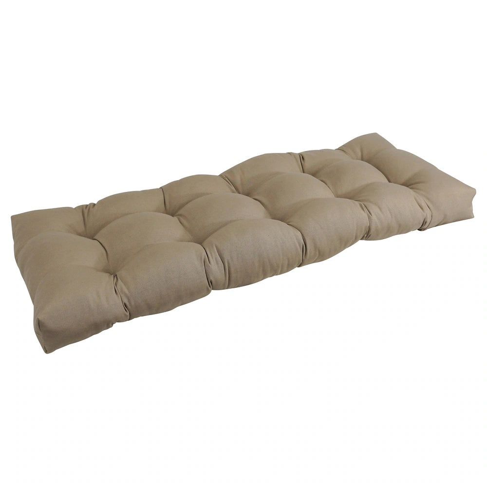 51" W Solid Twill Tufted Indoor Bench Cushion - Toffee SHOWROOM ITEM
