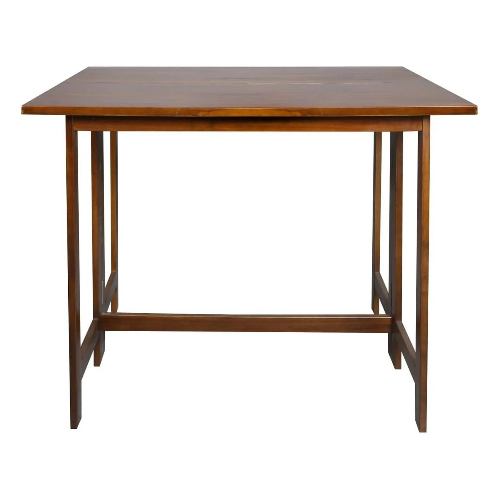 Solid Wood Folding Convertible Dining Console Table, Warm Brown