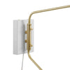 White Solid Brass Swing Arm Sconce