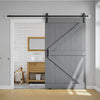 Solid Wood Paneled Barn Door with Installation Hardware Kit