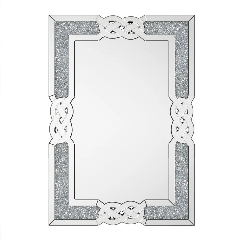 Sparkling Crystal Crush Diamond Accent Mirror Wall Mounted