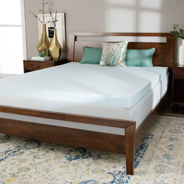 4-inch Gel Memory Foam Twin XL Dorm Mattress Topper - White