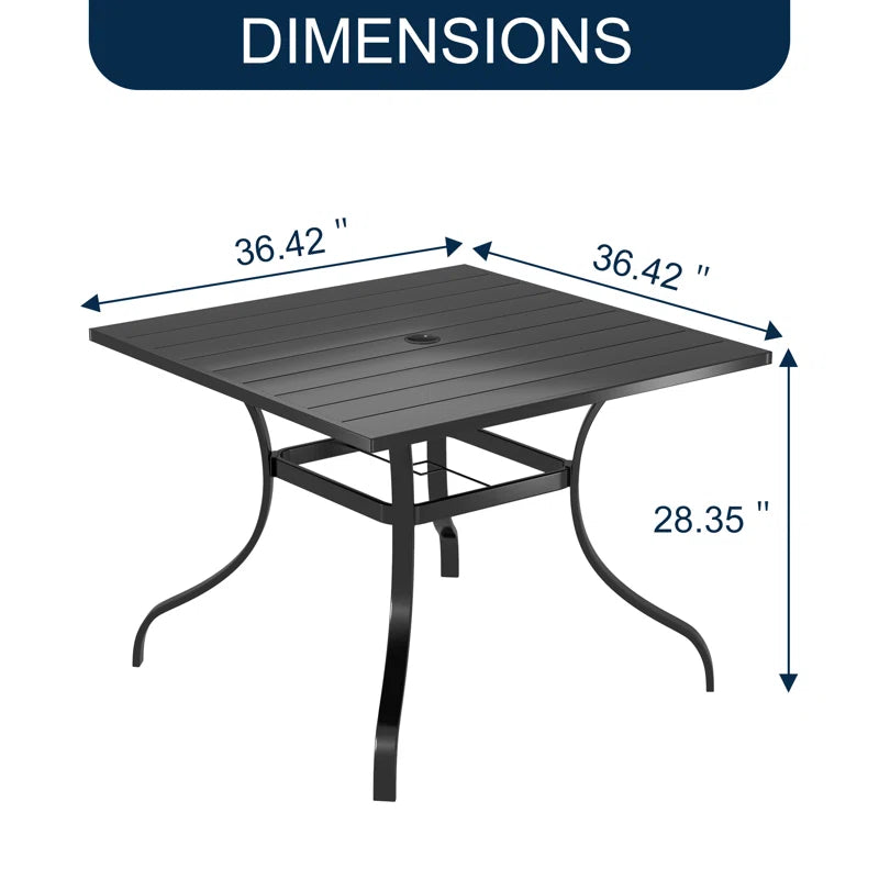 Square Outdoor Restaurant Steel Table