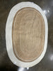 Bordered Color Block Braided Jute Area Rug Cream/Natural