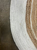 Bordered Color Block Braided Jute Area Rug Cream/Natural