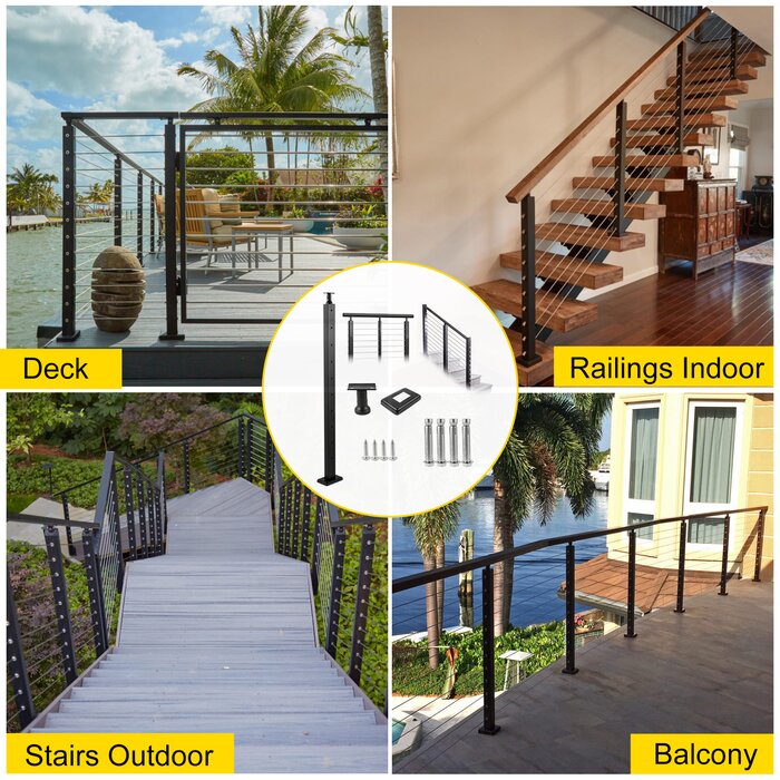 Black Stainless Steel Stair Rod or Holder