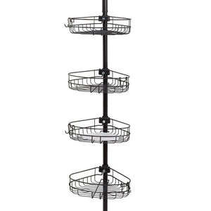 Zenna Home Tension Pole Shower Caddy with 4 Basket Shelves in White E2156WW  - The Home Depot