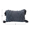 Stonewashed Cotton Pillow with Tufted Pattern & Tassels