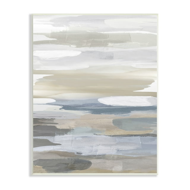 Stupell Industries Earthy Abstract Painterly Modern Neutral Tones Wood Wall Art, Design by Jackie Hanson