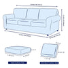 7-Piece Stretch Sofa Slipcover Sets with 3 Backrest Cushion Covers and 3 Seat Cushion Covers - Khaki