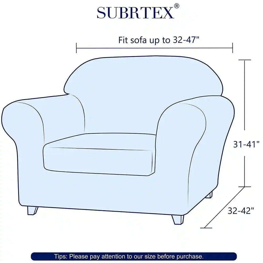 2 Piece Armchair Slipcover Stretch Spandex Furniture Protector - Navy