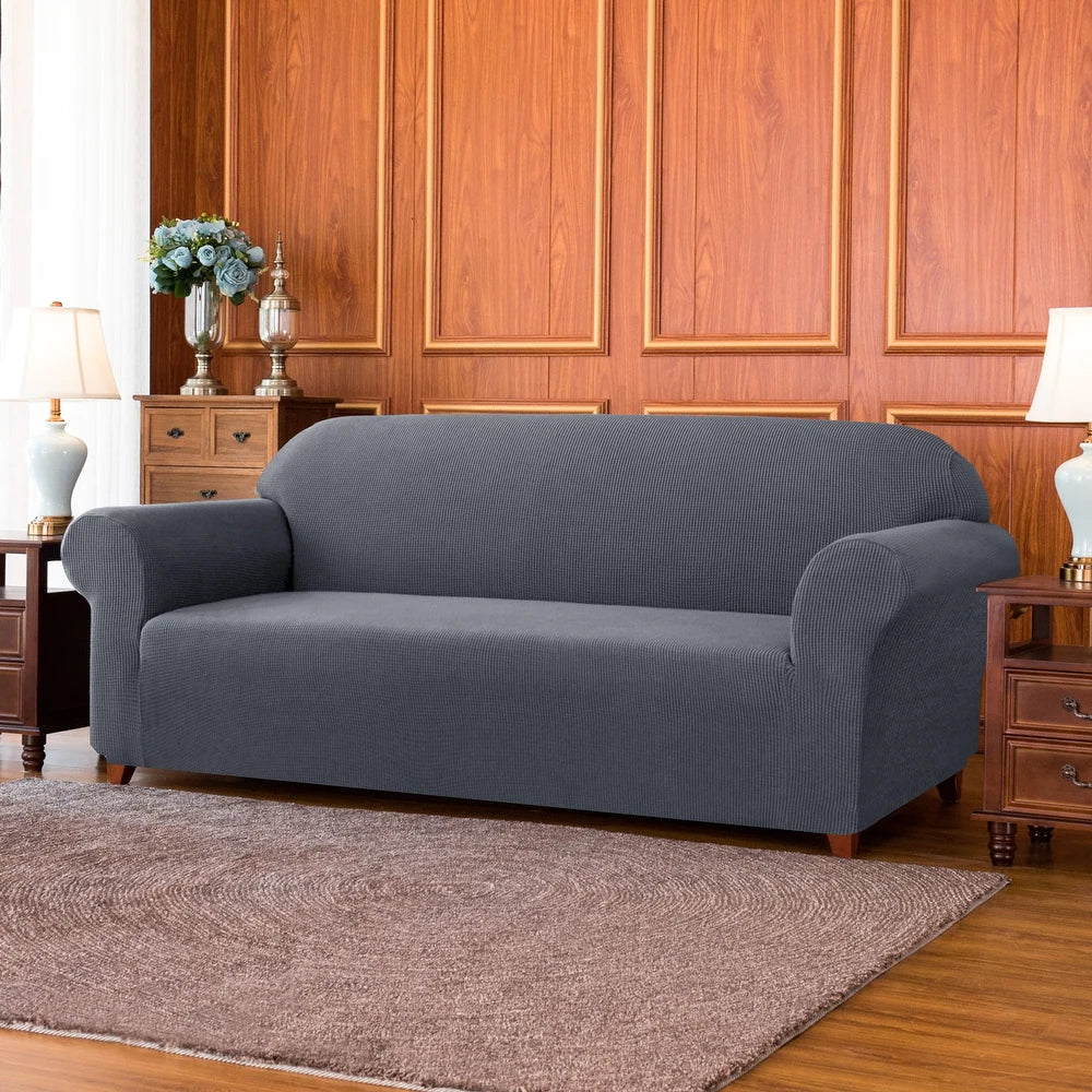 1 Piece Sofa Slipcover Stretch Spandex Furniture Protector - Gray