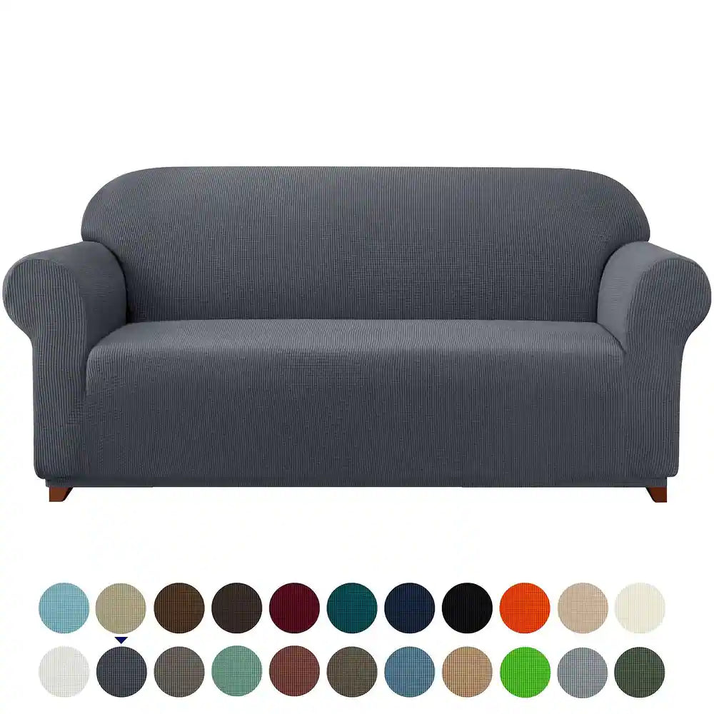 1 Piece Sofa Slipcover Stretch Spandex Furniture Protector - Gray