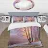Sunshine Through Snowy Winter landscape III - Cabin & Lodge Duvet Cover Set - King
