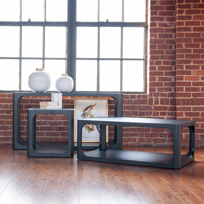 Black Sybil 47'' Solid Wood Coffee Table