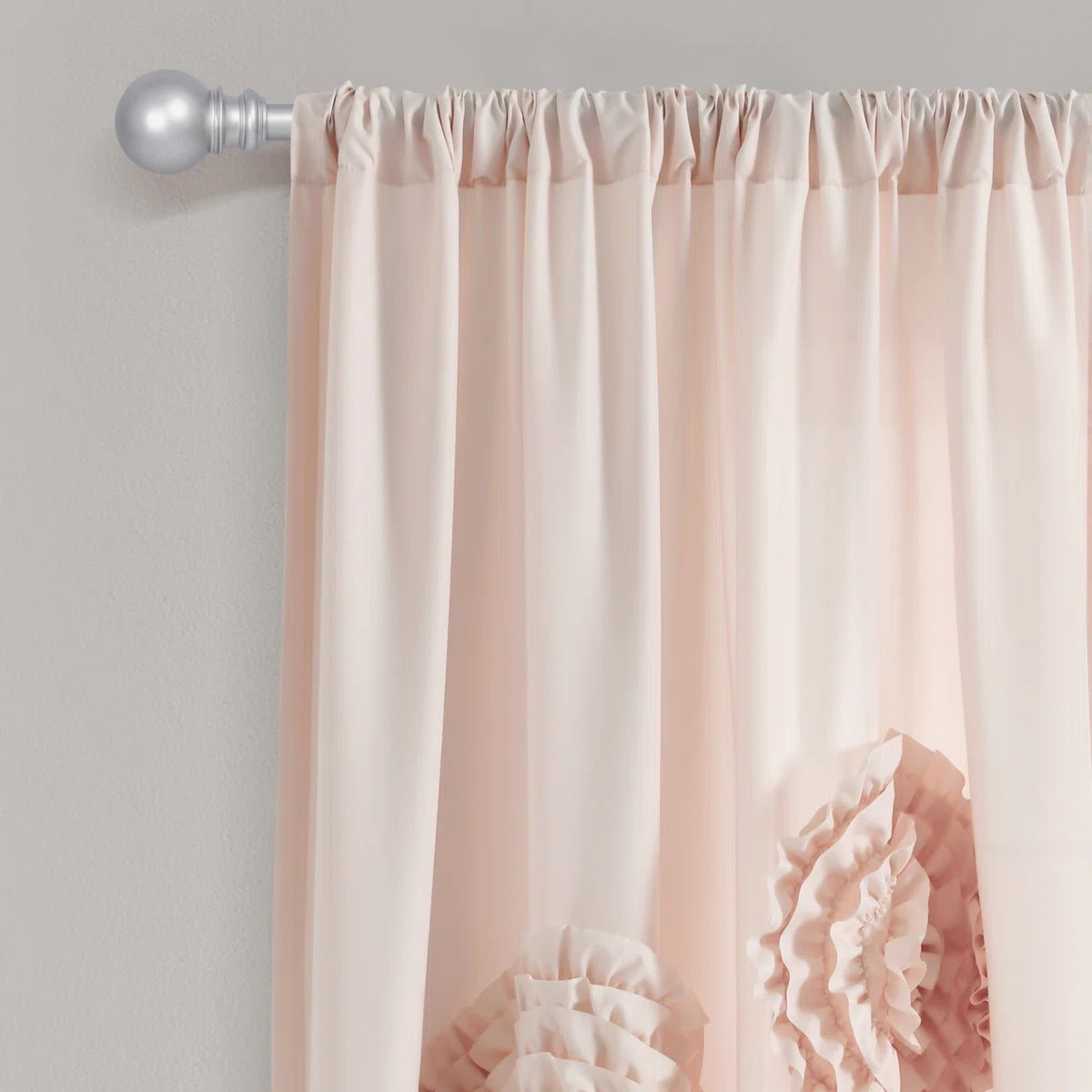 Synthetic Semi Sheer Single Curtain Panel Set of 2