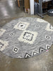 8' round Savannah Wool Black Round Indoor Geometric Area Rug