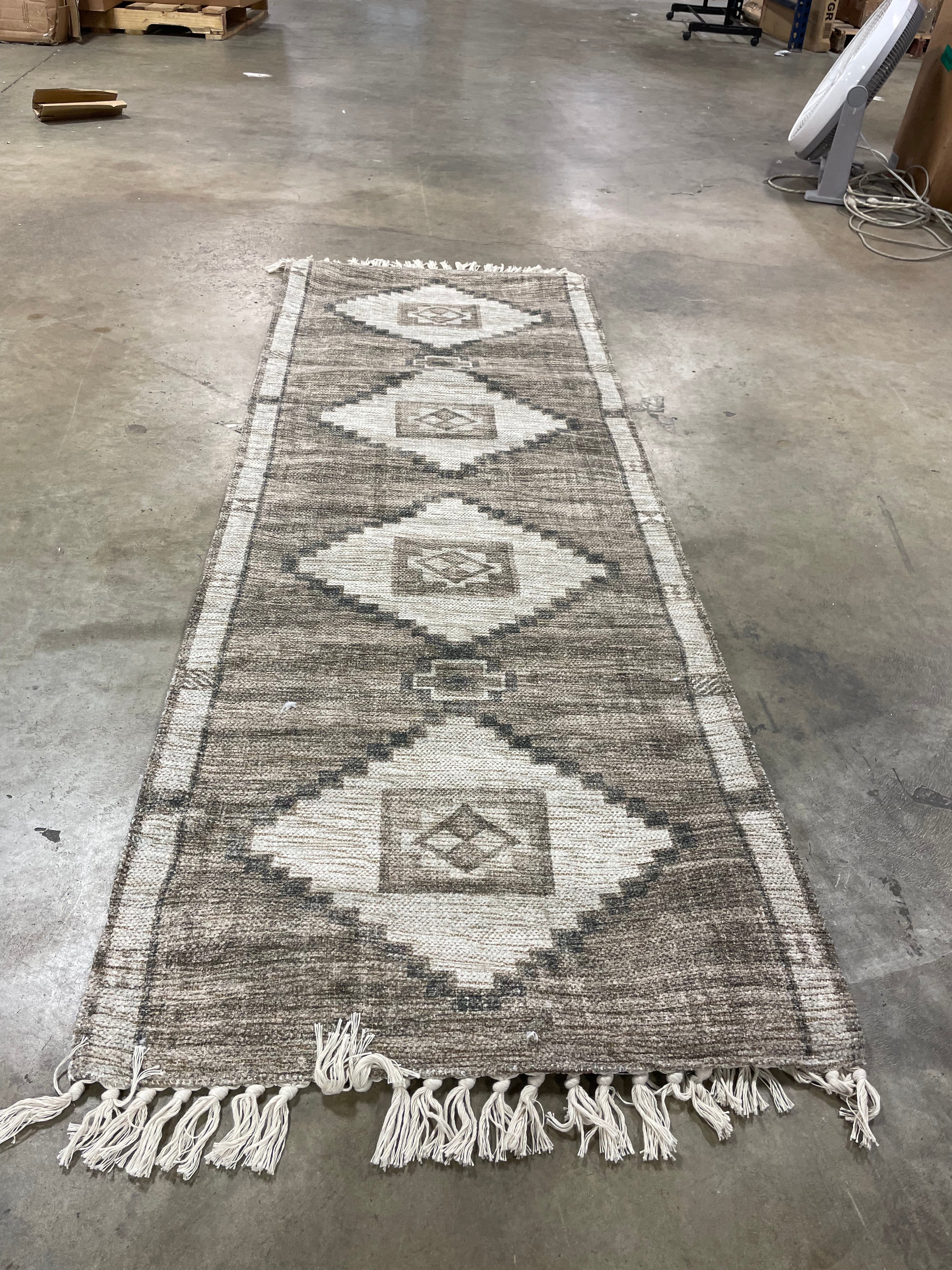 Double Medallion Persian Style Rug Tan