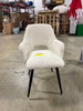 Edwin Arm Dining Chair, Boucle Dining Chairs With Arms with Black Legs