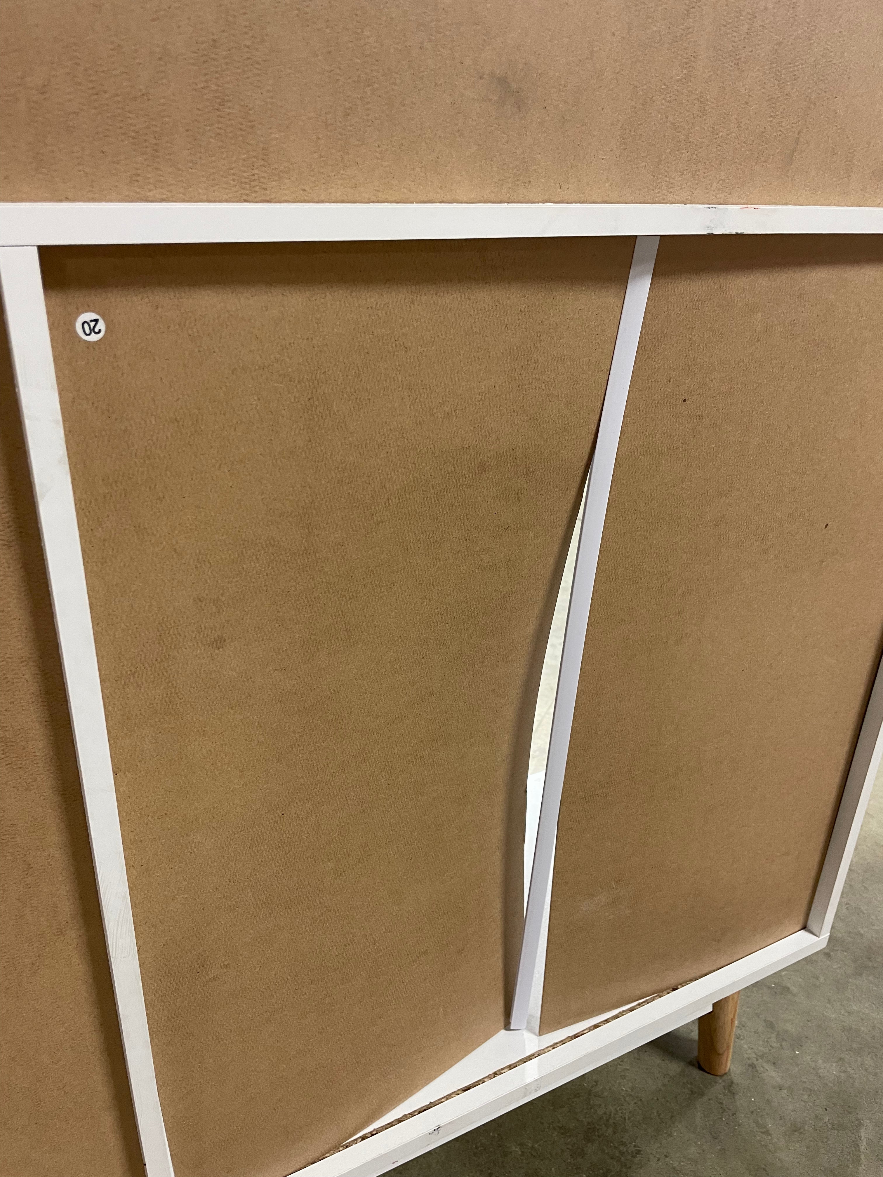 Floor Storage Cabinet Free Standing Cupboard Chest w/1 Drawer 2 Doors 3 Shelves