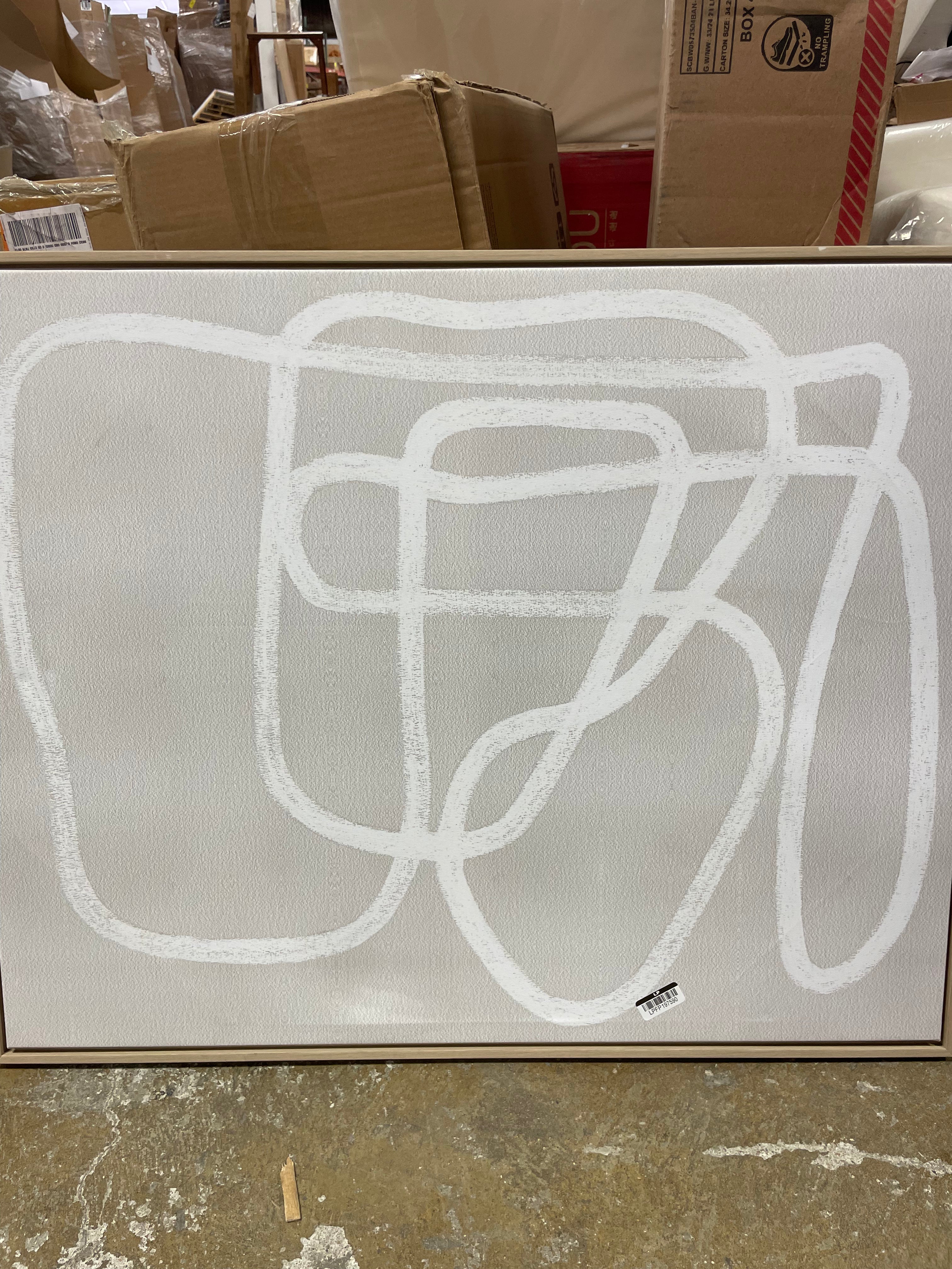 1 - Line Drawing Wall Canvas Gray/White