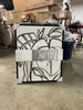 Botanical Sketch Framed Wall Canvas White/Black: Modern Vertical Digital Art Set