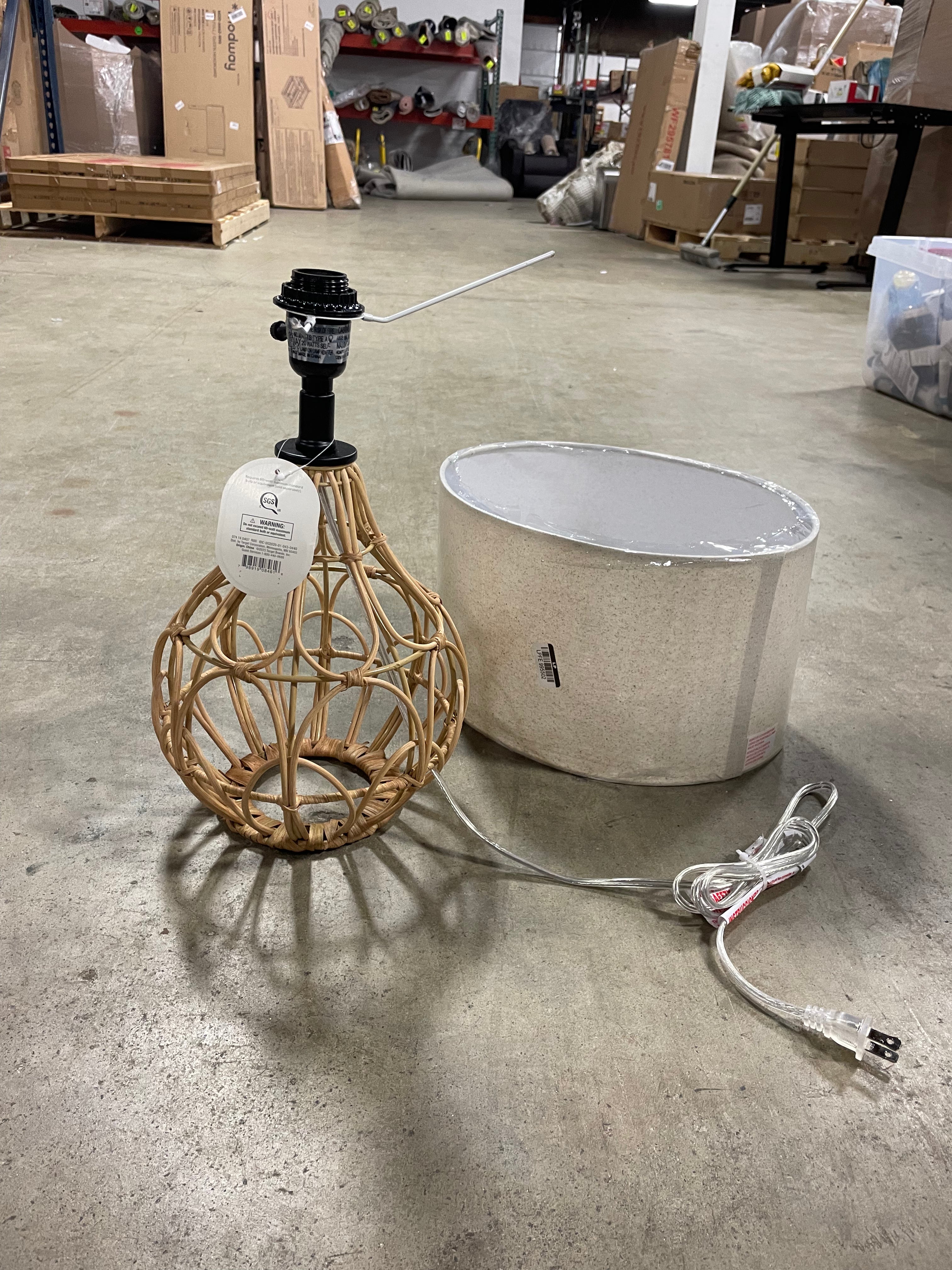 Boho Rattan Table Lamp Brown
