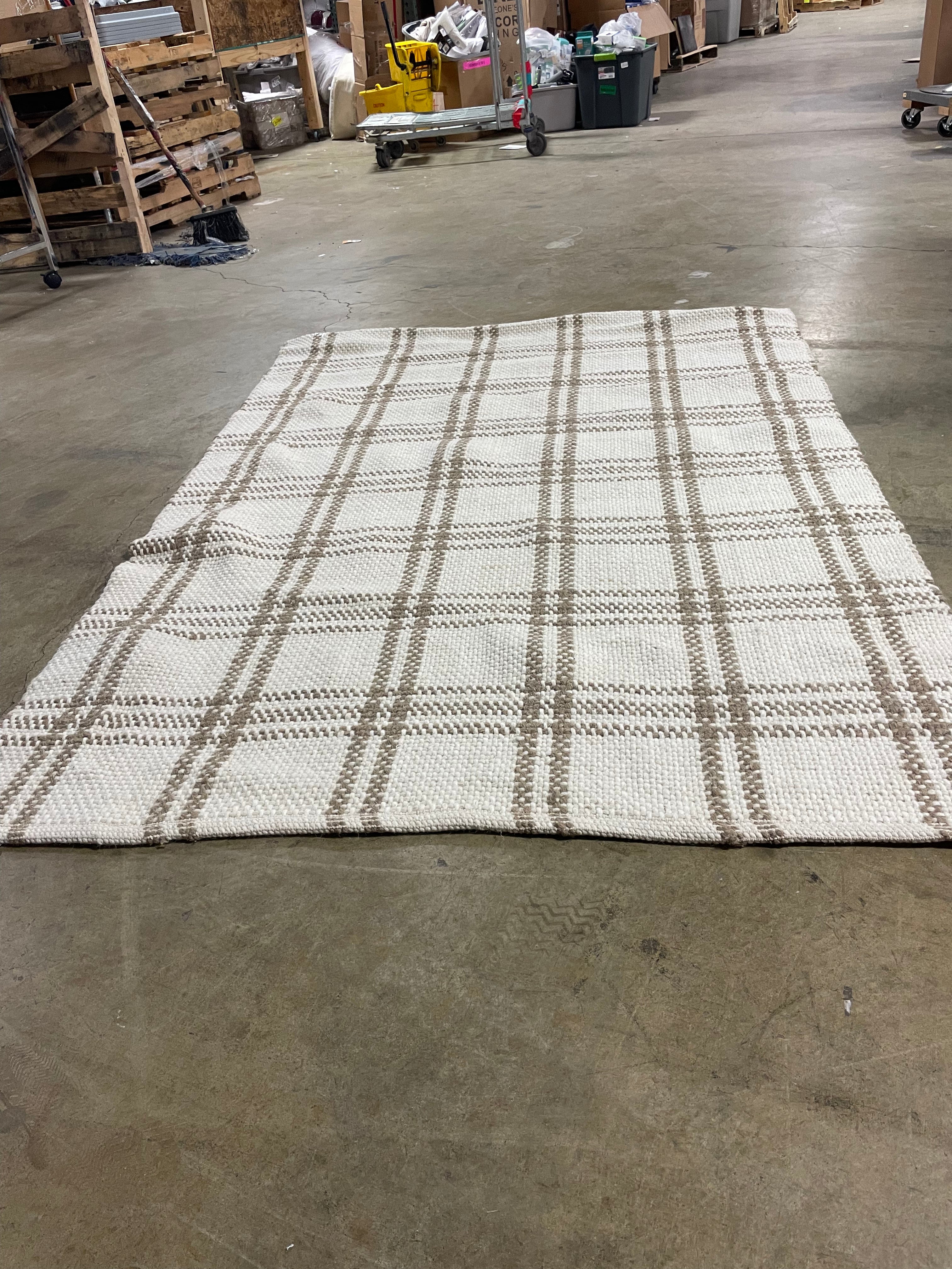 Cottonwood Handwoven Plaid Wool/Cotton Area Rug