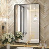 Modern Metal Frame Wall Mounted Bathroom Vanity Mirror - Silver