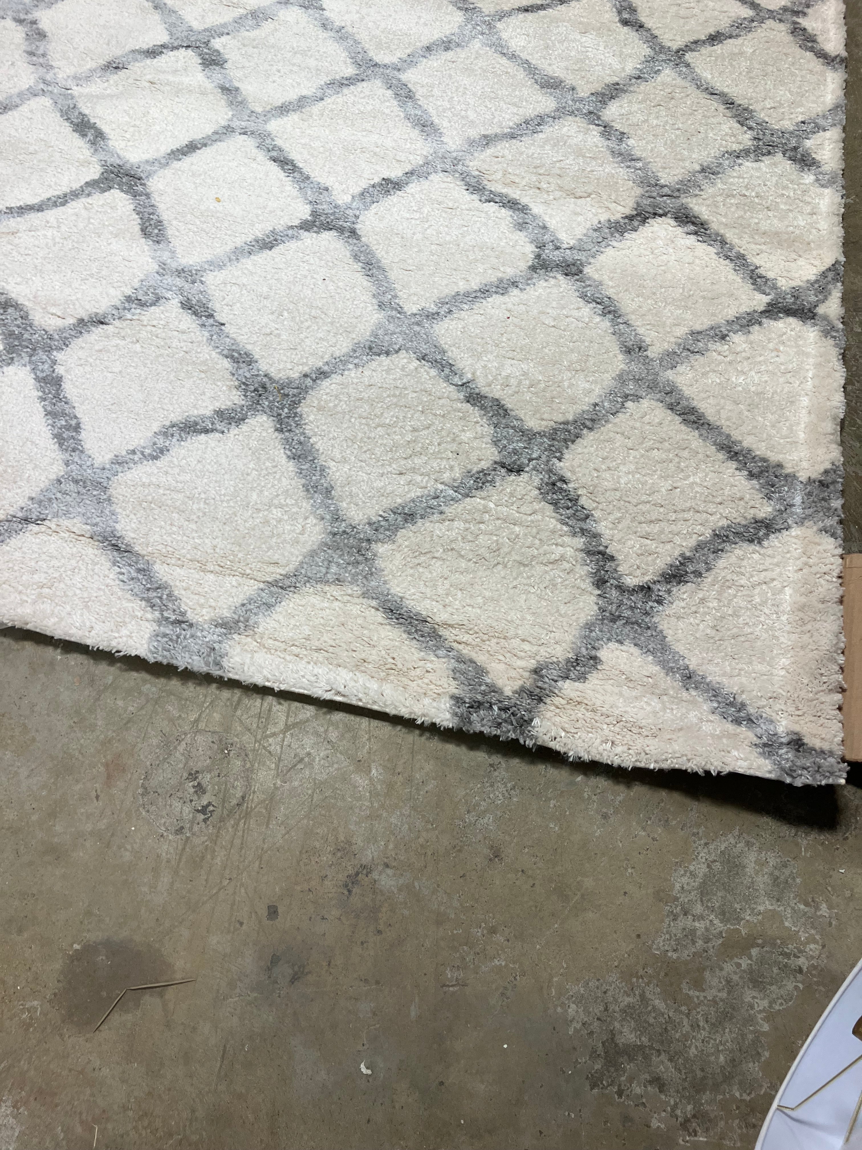 Berber Shag Collection BER215B Ivory / Grey Rug