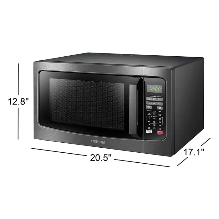Countertop Microwave, Smart Sensor, 12 Auto Menus, Mute Function, Black