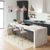 Ariana Grey Counter Stool with Gold Legs - Set of 2