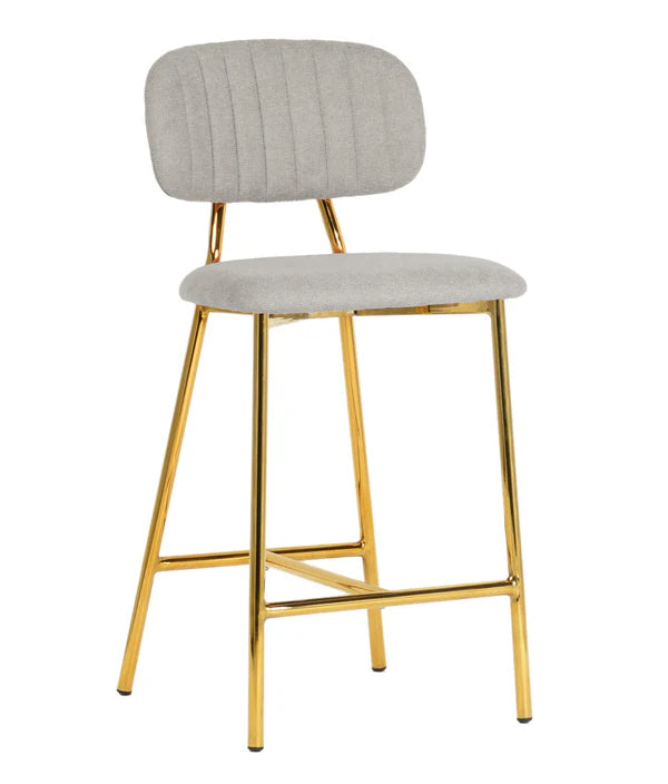 Ariana Grey Counter Stool with Gold Legs - Set of 2