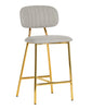 Ariana Grey Counter Stool with Gold Legs - Set of 2